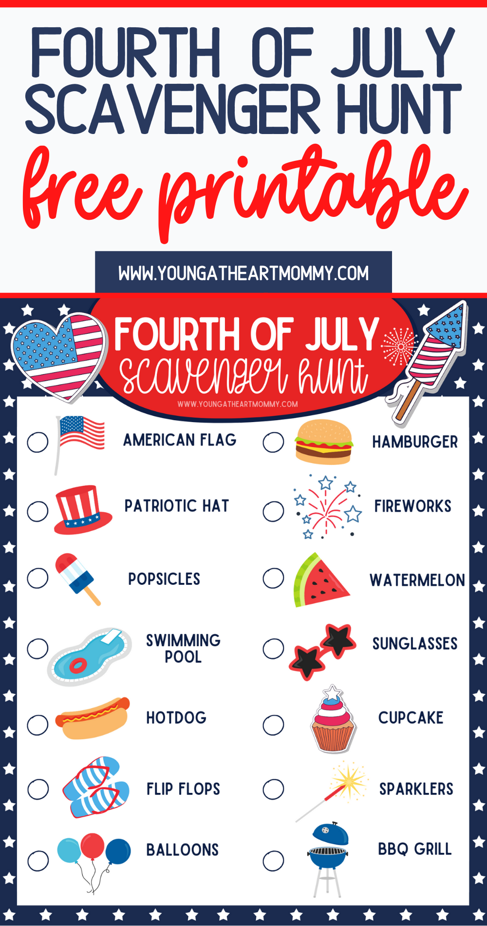  FREE Fourth of July Scavenger Hunt Printable
